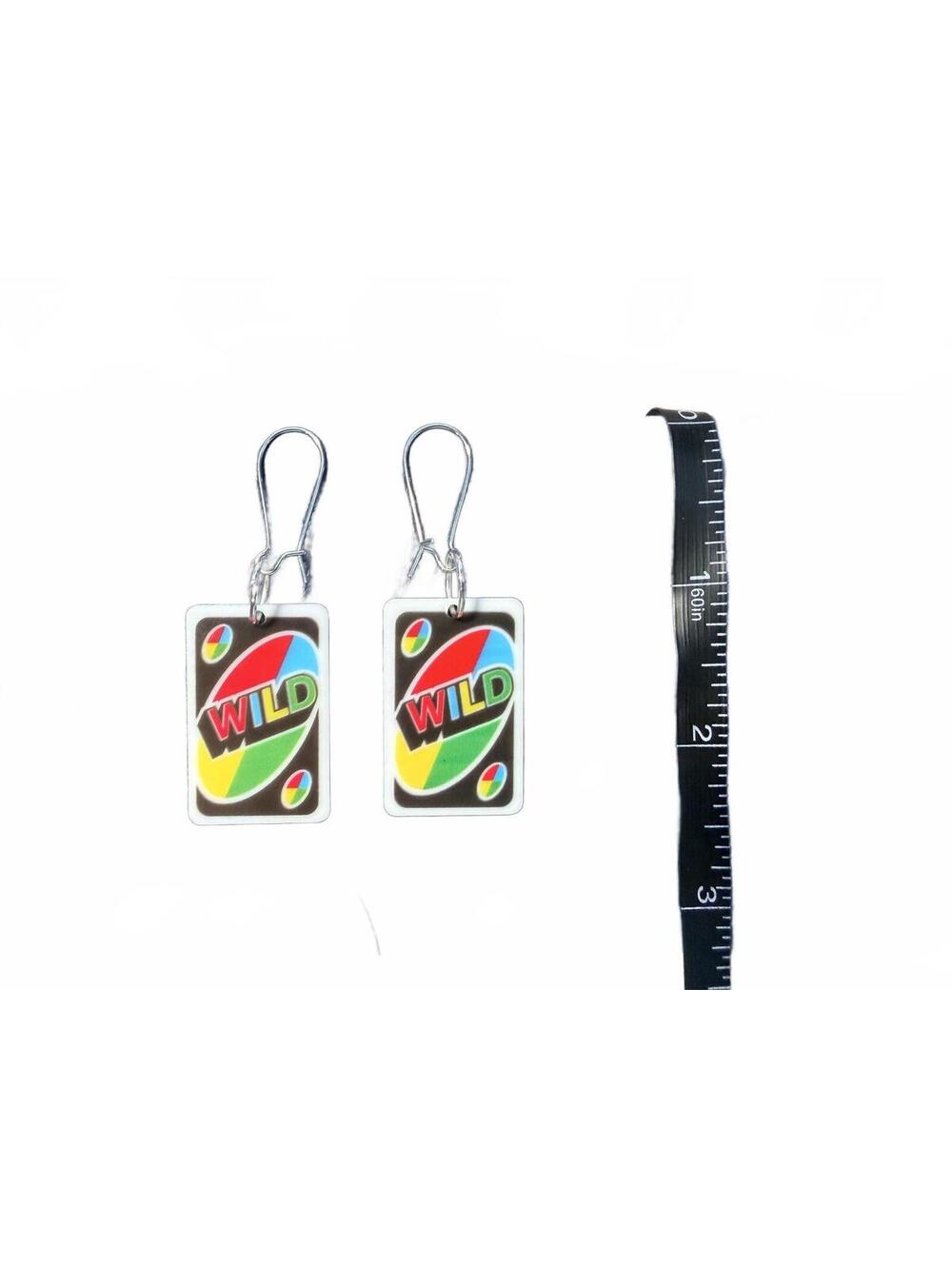 UNO Wild Card Double Sided Earrings Acrylic Handmade Novelty Game Night Jewelry